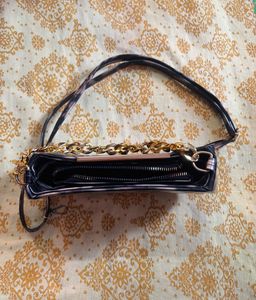 Chic Black &amp; grey bag with Gold Chain/negotiable