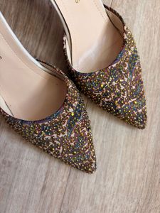 Embellished Pointed Toe Heels