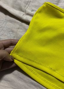 Forever 21 Neon Yellow One-Shoulder Top