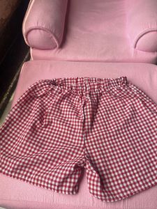Cute Red Gingham Blouse with White Accents