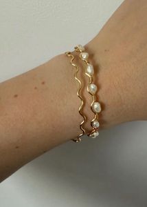 Boho Pearl Wire Wrapped Bracelet