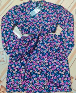 (Tokyo Talkies)Floral Print Cut-Out Dress