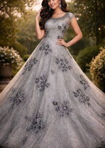 Stunning Grey Embellished Gown
