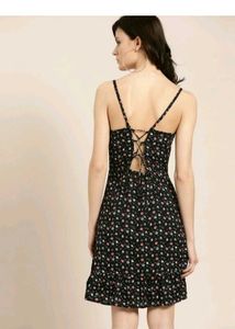 Women Fit And Flare Black Knee Length Dress