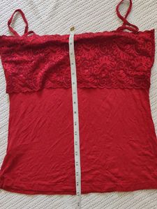 Red Lace Trim Camisole