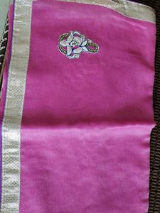 Vibrant Pink Embroidered Saree