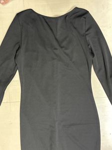 Chic Black Long Sleeve Corset Dress