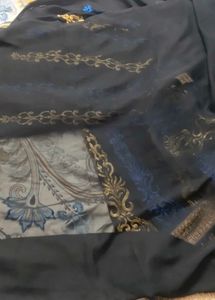 Elegant Black &amp; Blue Saree