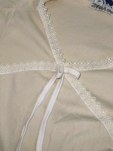 Cream Lace Trimmed Top