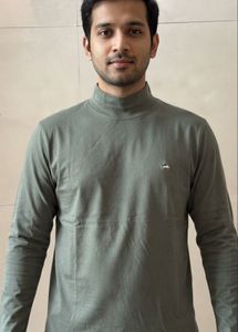 Men's Olive Green Turtleneck T-Shirt