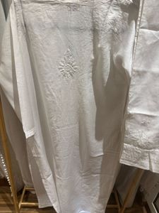 Elegant White Embroidered Modal Kurta Set