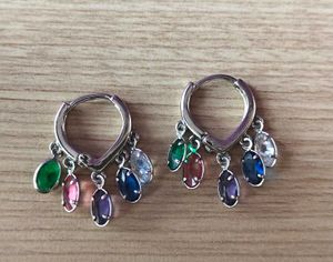 Sparkling Gemstone Hoop Earrings