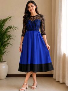 *B1G1* Blue Lace Midi Dress