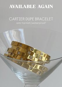 Cartier Dupe Bracelet Anti-tarnish with Diamonds