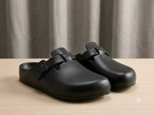 Classic Birkenstock Boston EVA Black Clogs.