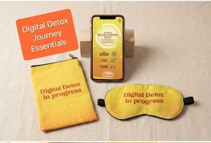 Digital Detox Pouch + Eyemask + Wooden phone