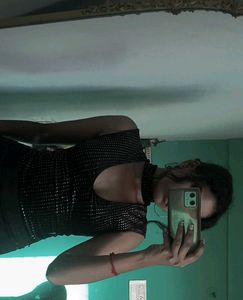 Sparkling Black Bodysuit Top