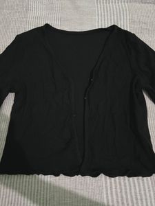 Black Cropped Cardigan