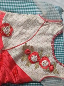 Beautiful Red &amp; Cream Embroidered Ethnic Party Wea