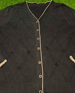 Imported Elegant Black Cardigan