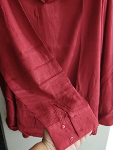 Maroon High low pattern kurta top