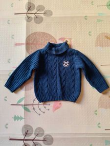 Cute Blue Sweater with Soccer Ball