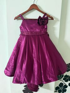 Royal Plum Satin Party Frock