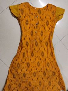 Yellow Ikat Print Kurta