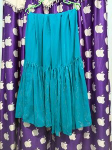 Teal Kurta with pant Embellished Neckline