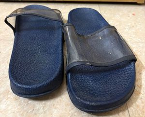 Blue Slides w Clear Straps