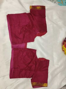 Elegant Maroon &amp; Pink Silk Saree with blouse