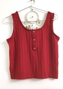 Red Cropped Tank Top