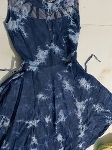 Stylish Blue Tie-Dye Kurta Set
