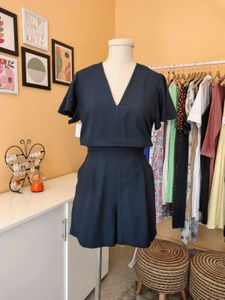 Navy V-Neck Romper