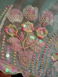 Embellished Organza Saree with Blouse piece