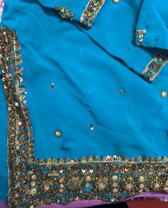 Elegant Teal Embellished Kurti with Churidar