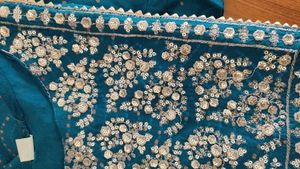 Teal Embroidered Kurta Set