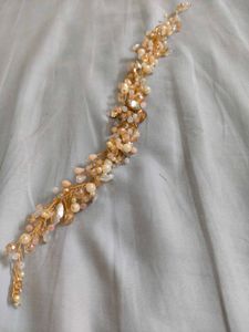 Elegant Gold Pearl &amp; Crystal Headpiece