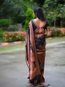 Elegant Black &amp; Copper Saree