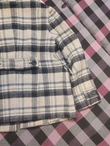 Plaid Wool Blend Jacket