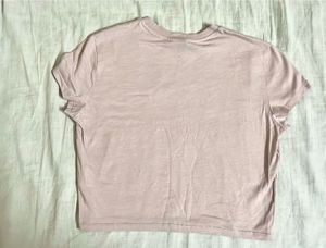 H&amp;M crop pastel pink Tshirt