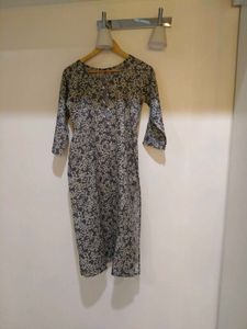Stylish Grey Floral Print Kurta