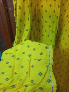 Vibrant Yellow Embroidered Long Kurti