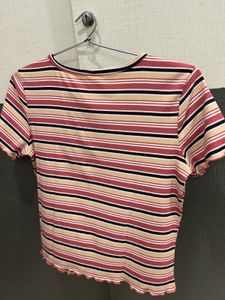 Striped Ribbed Crop Top