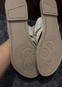 Sparkling Gold Flat Sandals