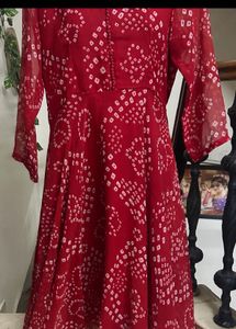 Elegant Red Printed Kurta with Palazzo