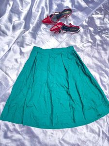 Teal Pleated Skirt