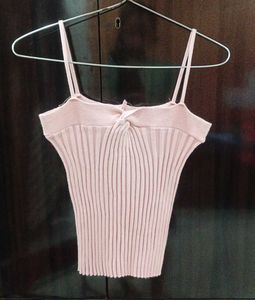 Pink Ribbed Crop top sleeveless bodycon 💌