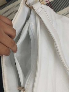 Stylish White Quilted Crossbody Bag
