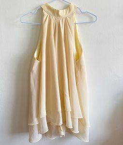 Elegant Cream Layered Halter Top